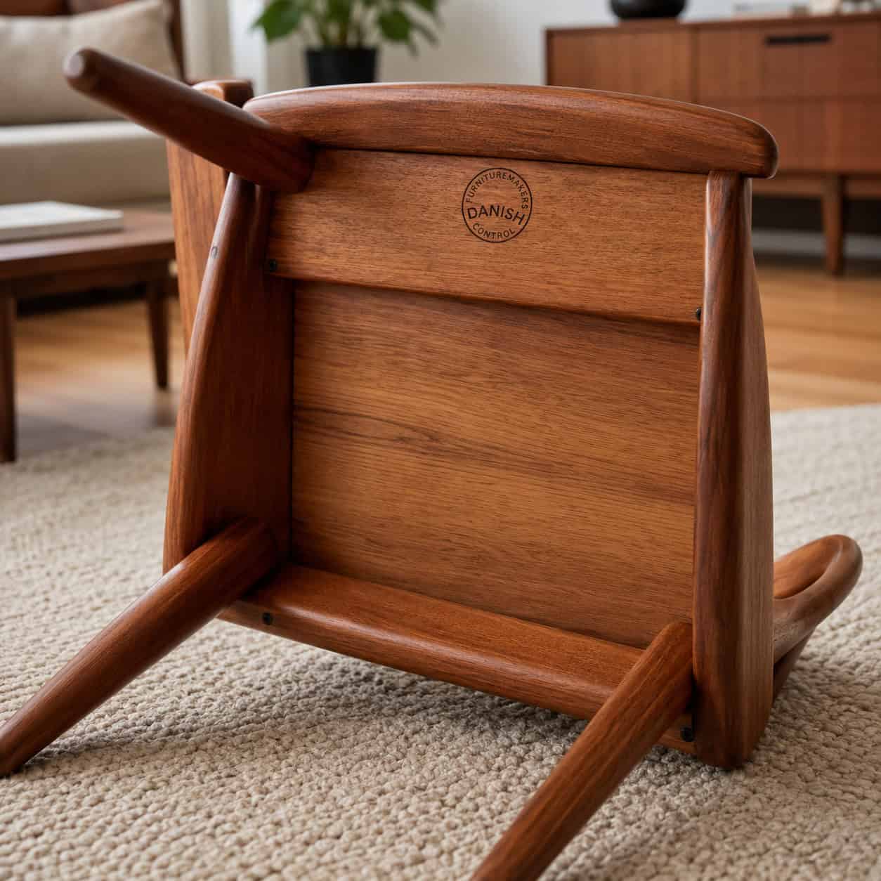Danish Teak With the Control Brand Burned Into It