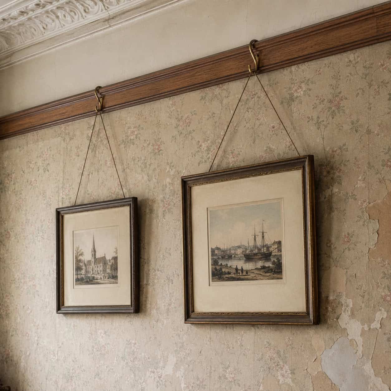 Picture Rail Running Below the Ceiling