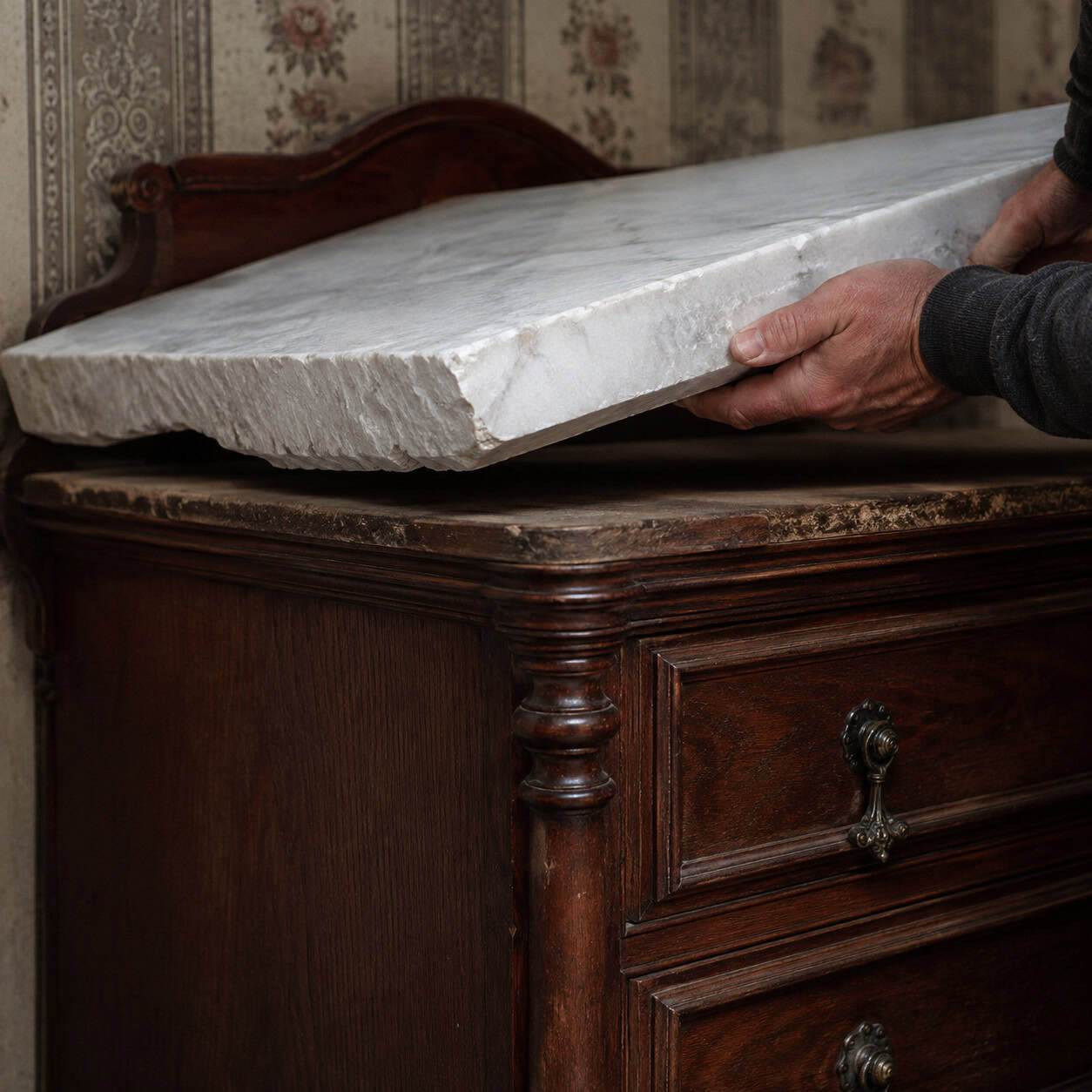 A Marble Top That Actually Belongs to the Piece
