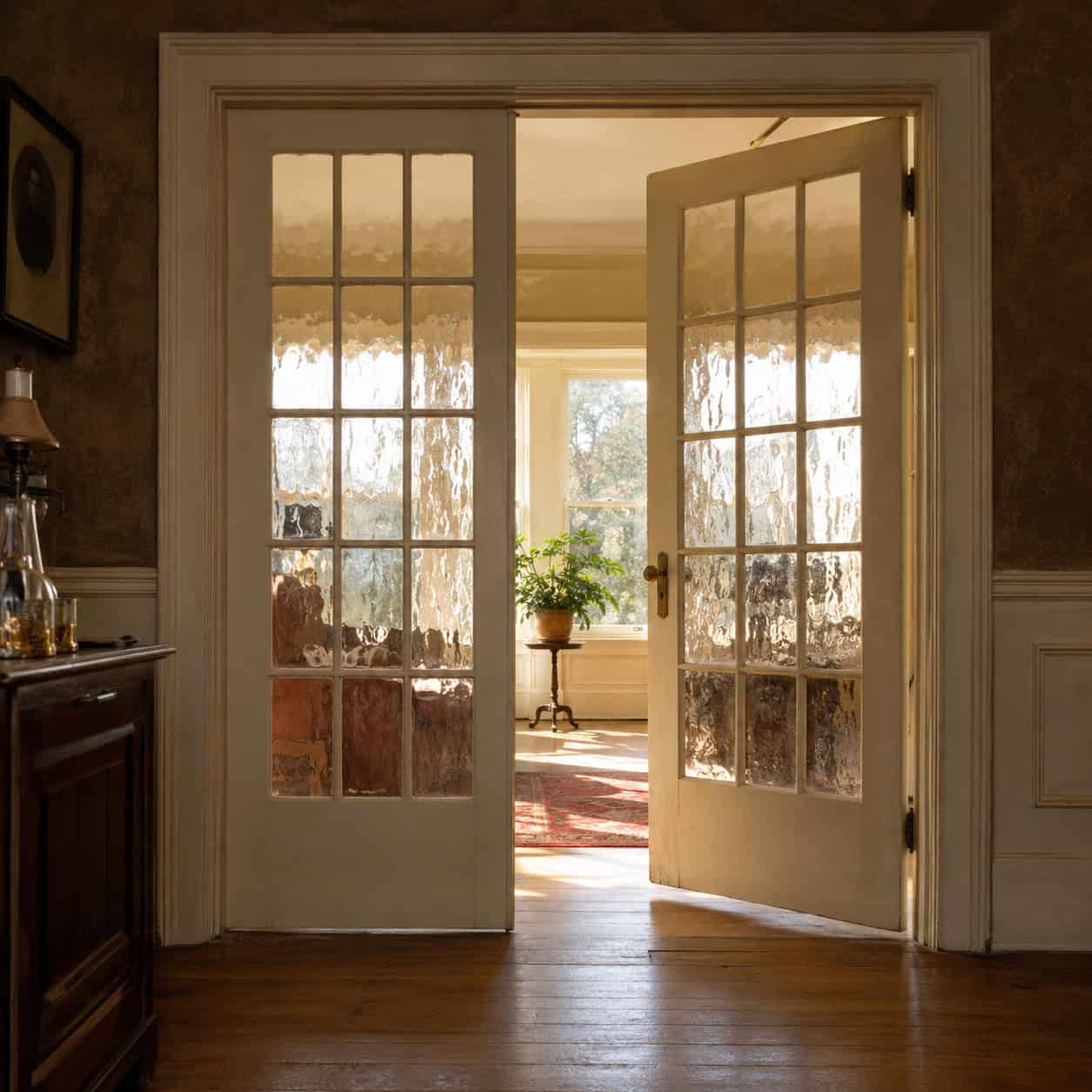 Glazed French Doors Between Rooms