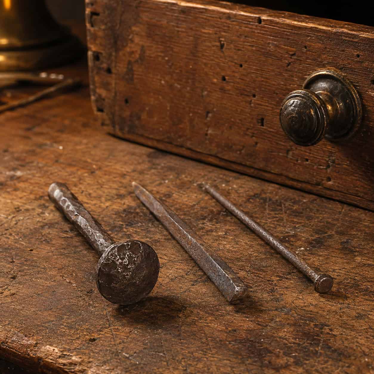 Square-Cut Nails and Hand-Forged Rose Heads