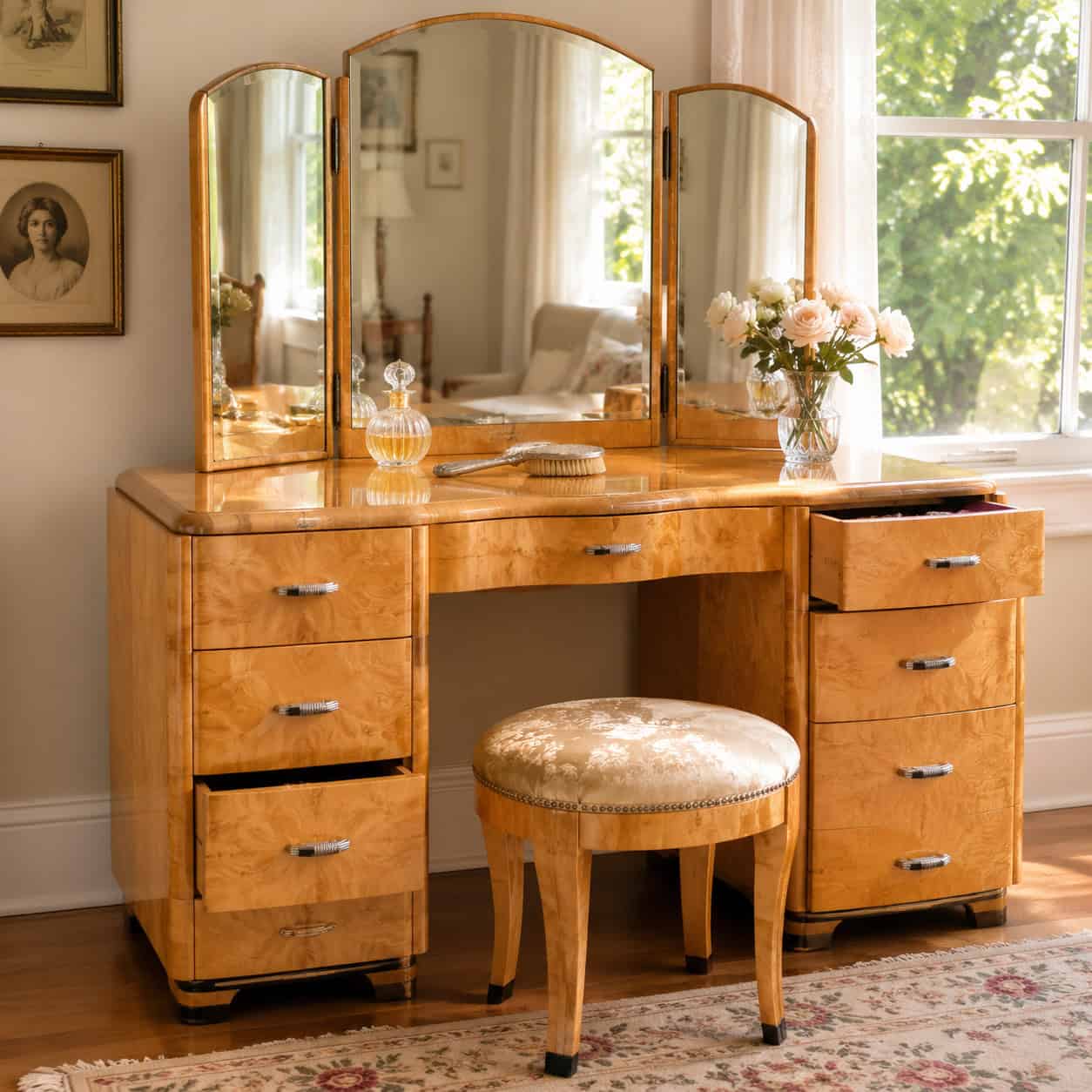 The Vanity With the Tri-Fold Mirror