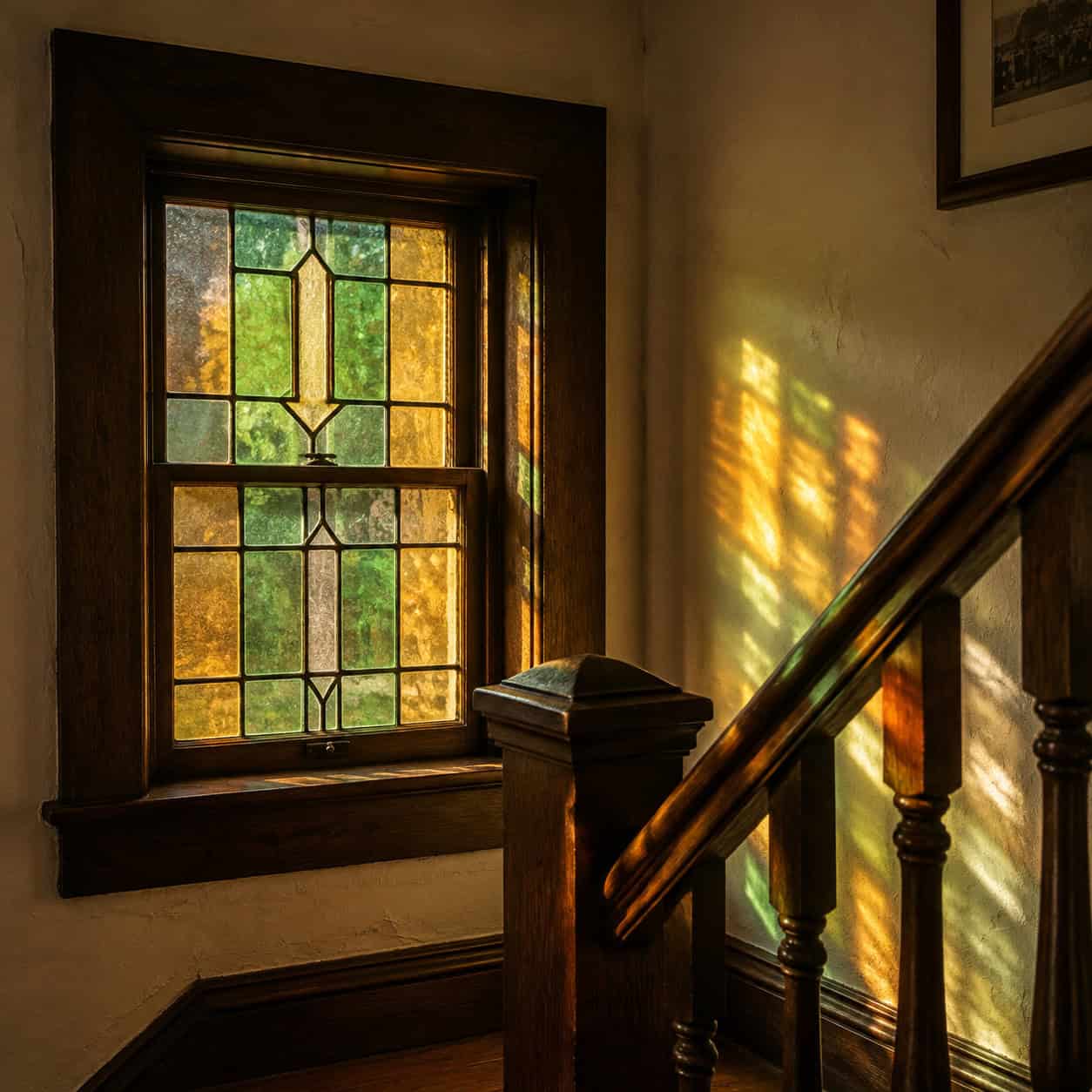 A Stained or Leaded Glass Accent Window