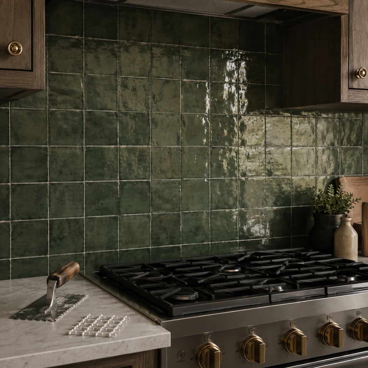 Replace the builder backsplash with real tile
