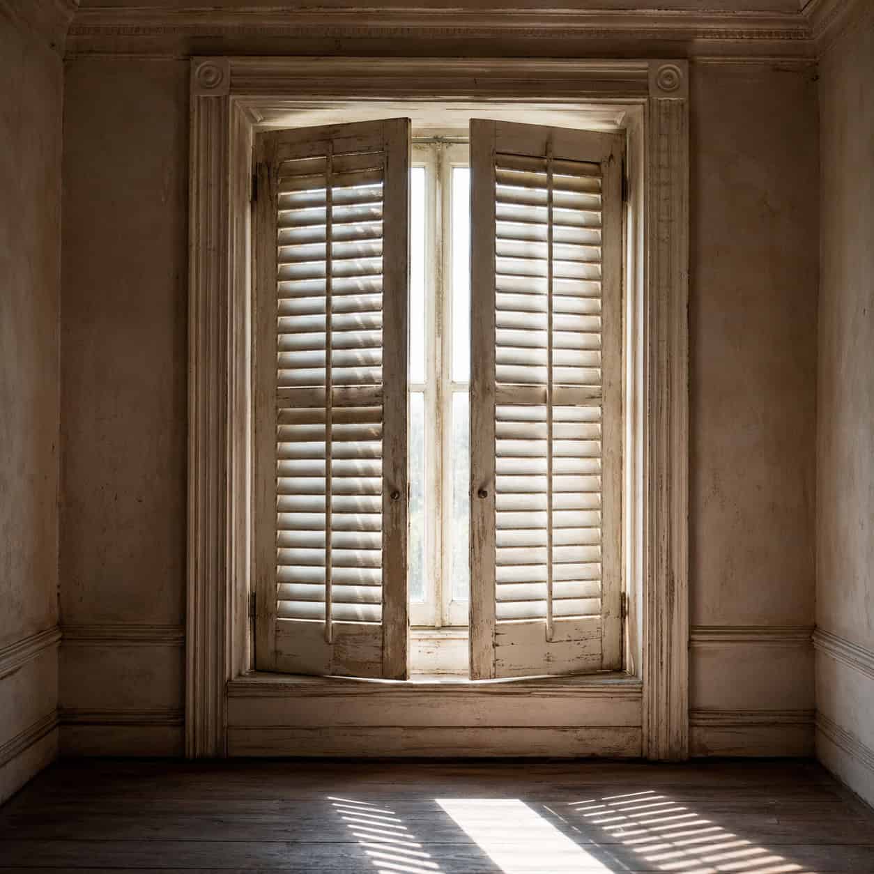 Interior Shutters Instead of Heavy Drapes
