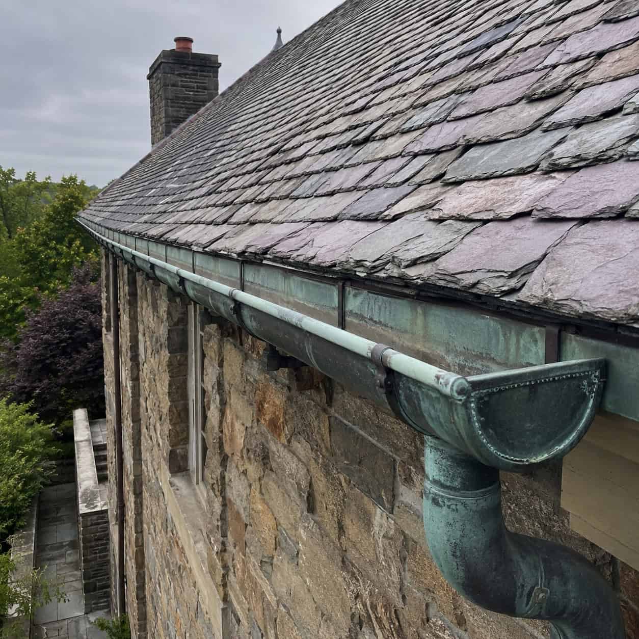 Slate Roofs and Half-Round Copper Gutters