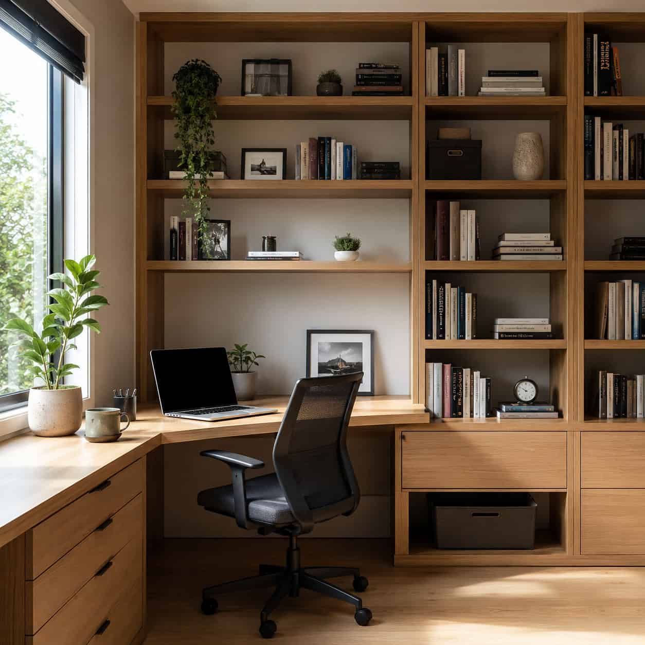 A Home-Office Built-In Desk & Shelving