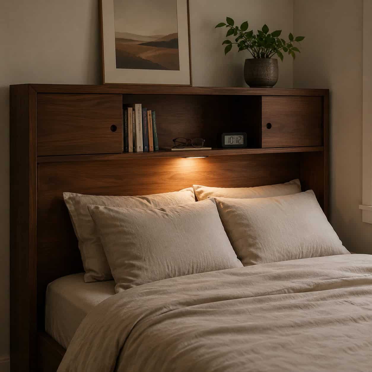 The Bookcase Headboard Bed