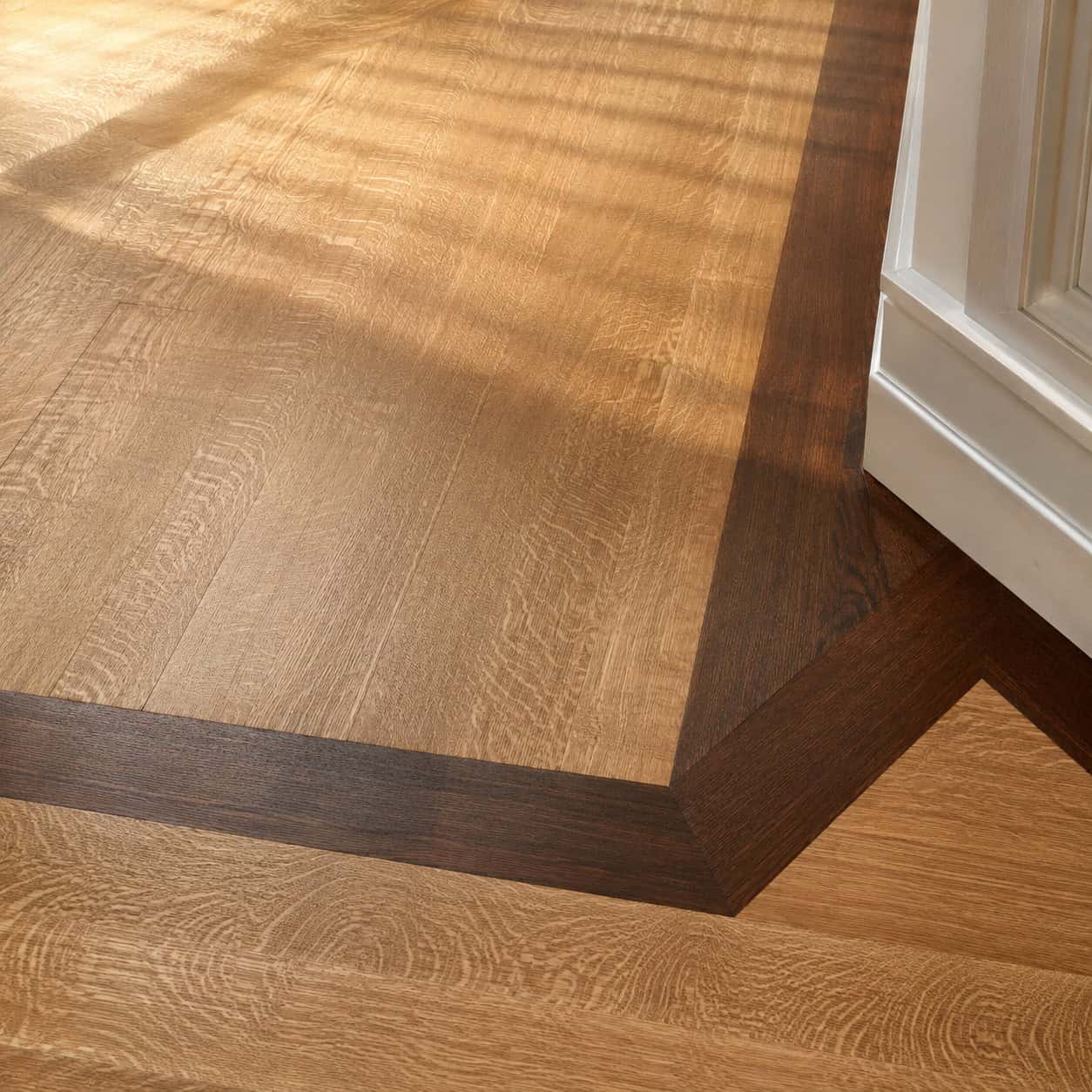 Quarter-Sawn Oak Floors With an Inlaid Border