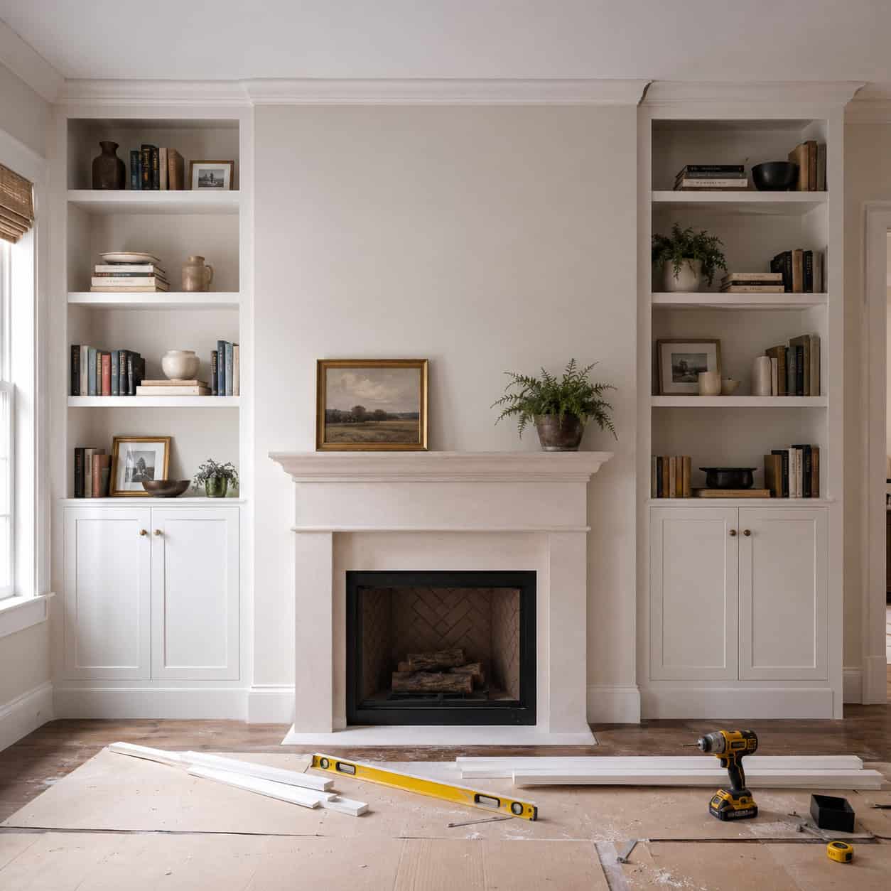 Add built-in bookcases and cabinetry