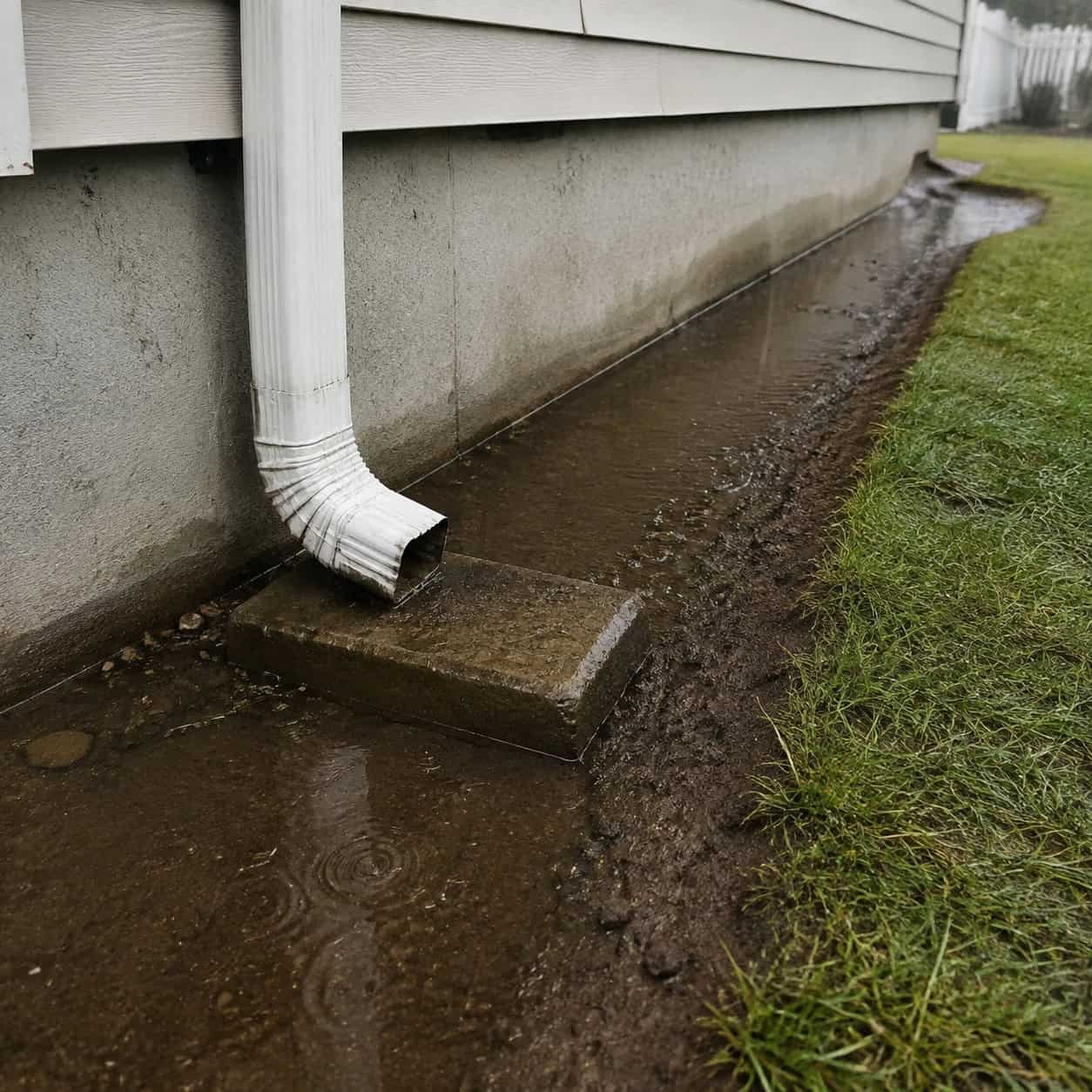 Grading and Downspouts That Dump at the Foundation