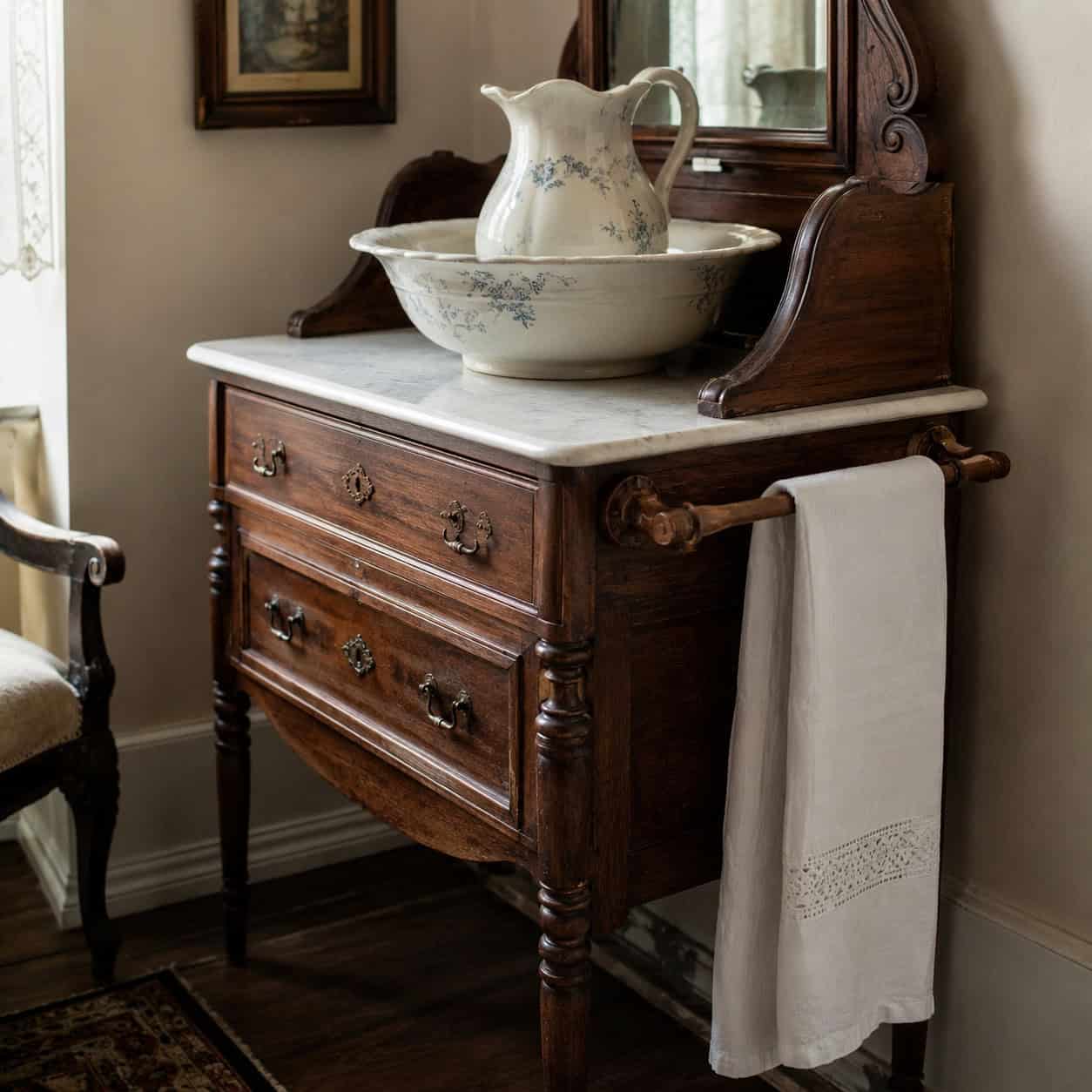 The Washstand With Towel Bar