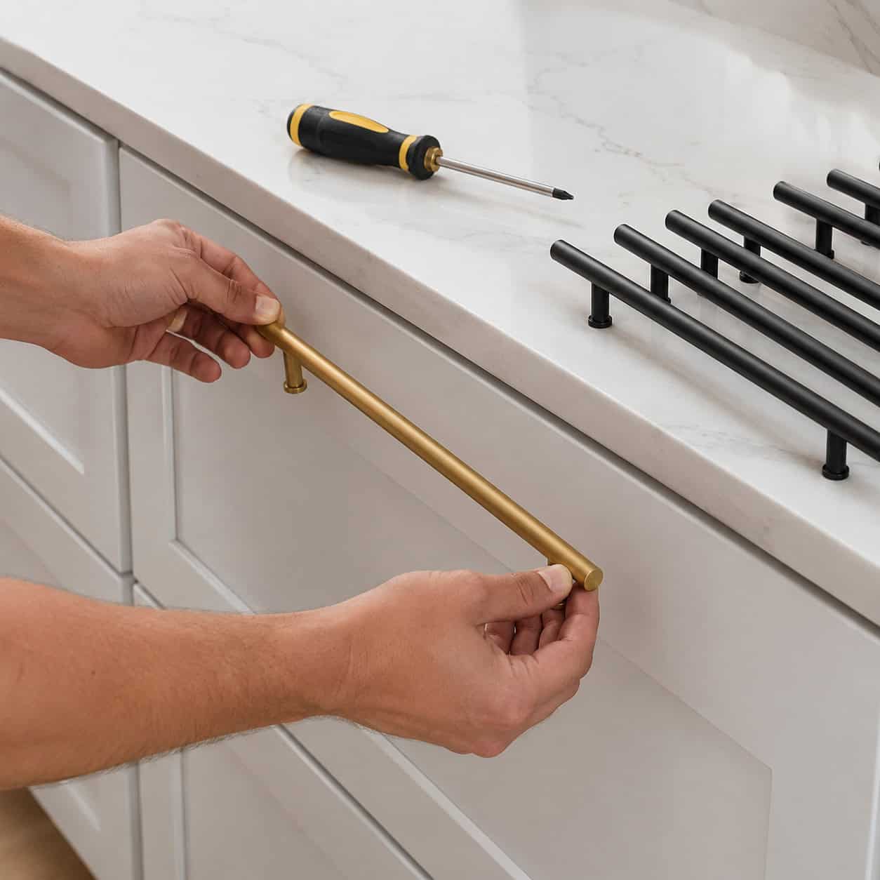 Change every knob, pull, and door handle