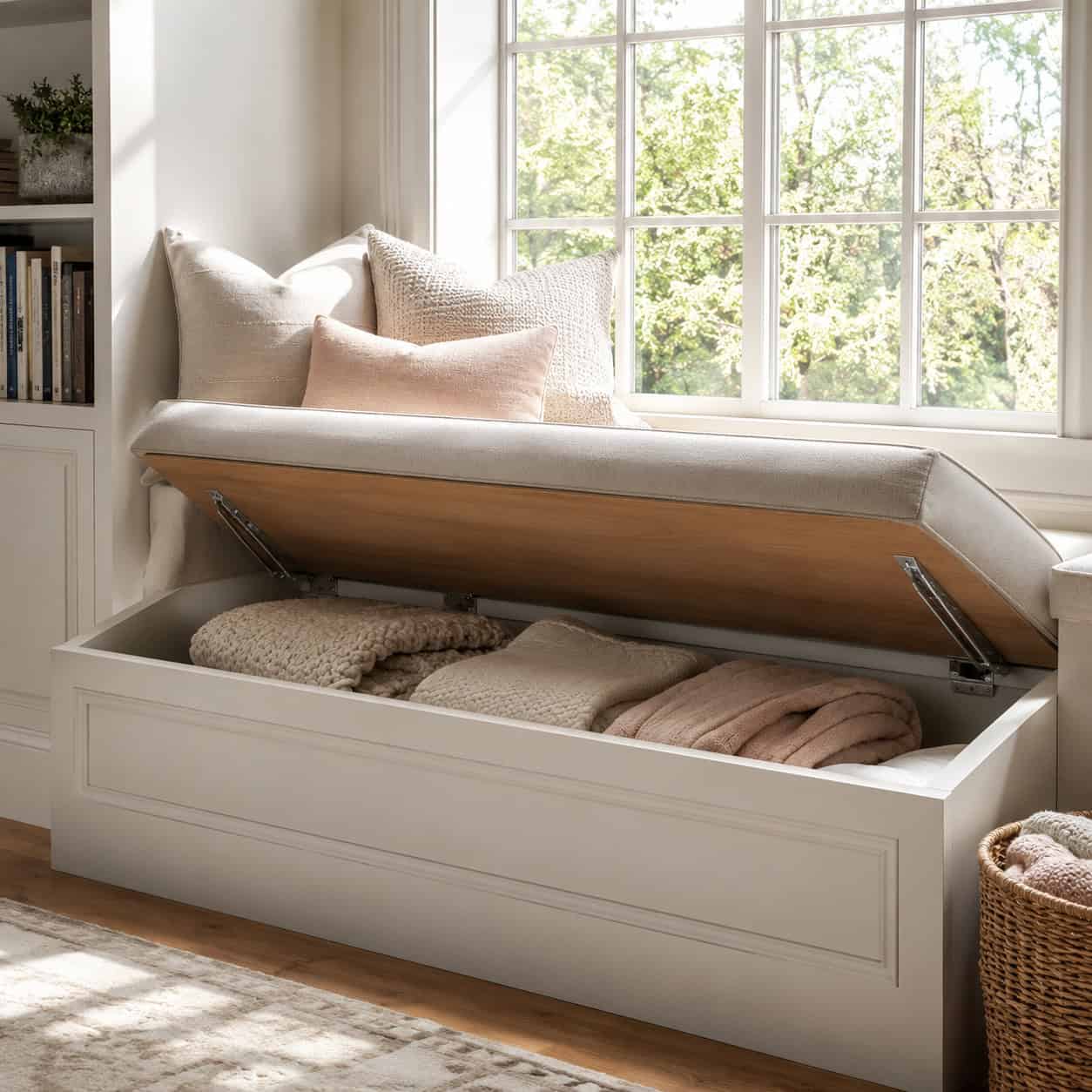 A Window Seat With Hidden Storage