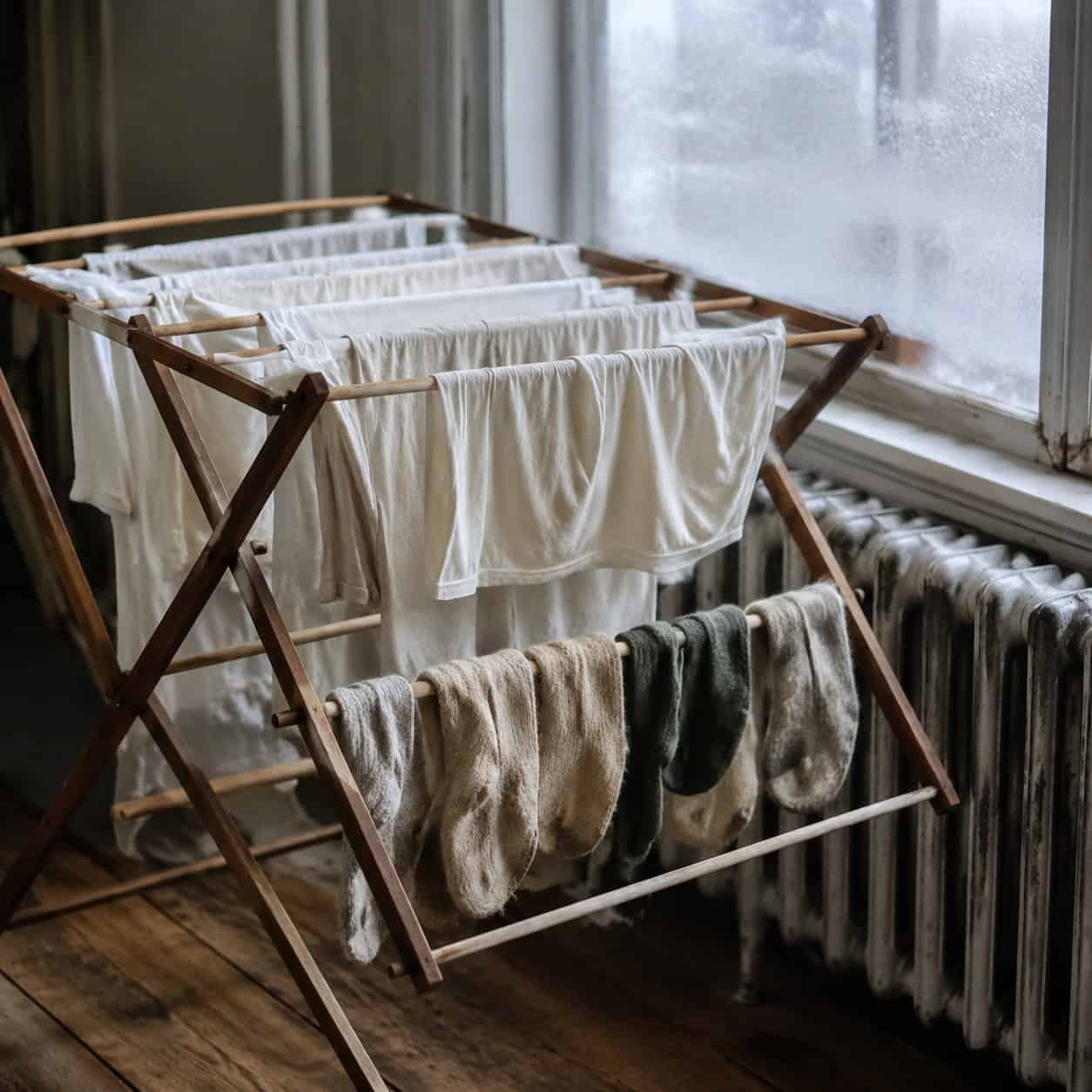 The Wooden Folding Clothes Drying Rack
