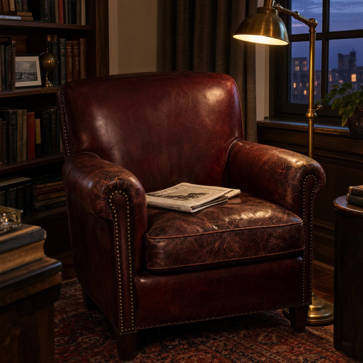 Leather Wingback or Club Chair