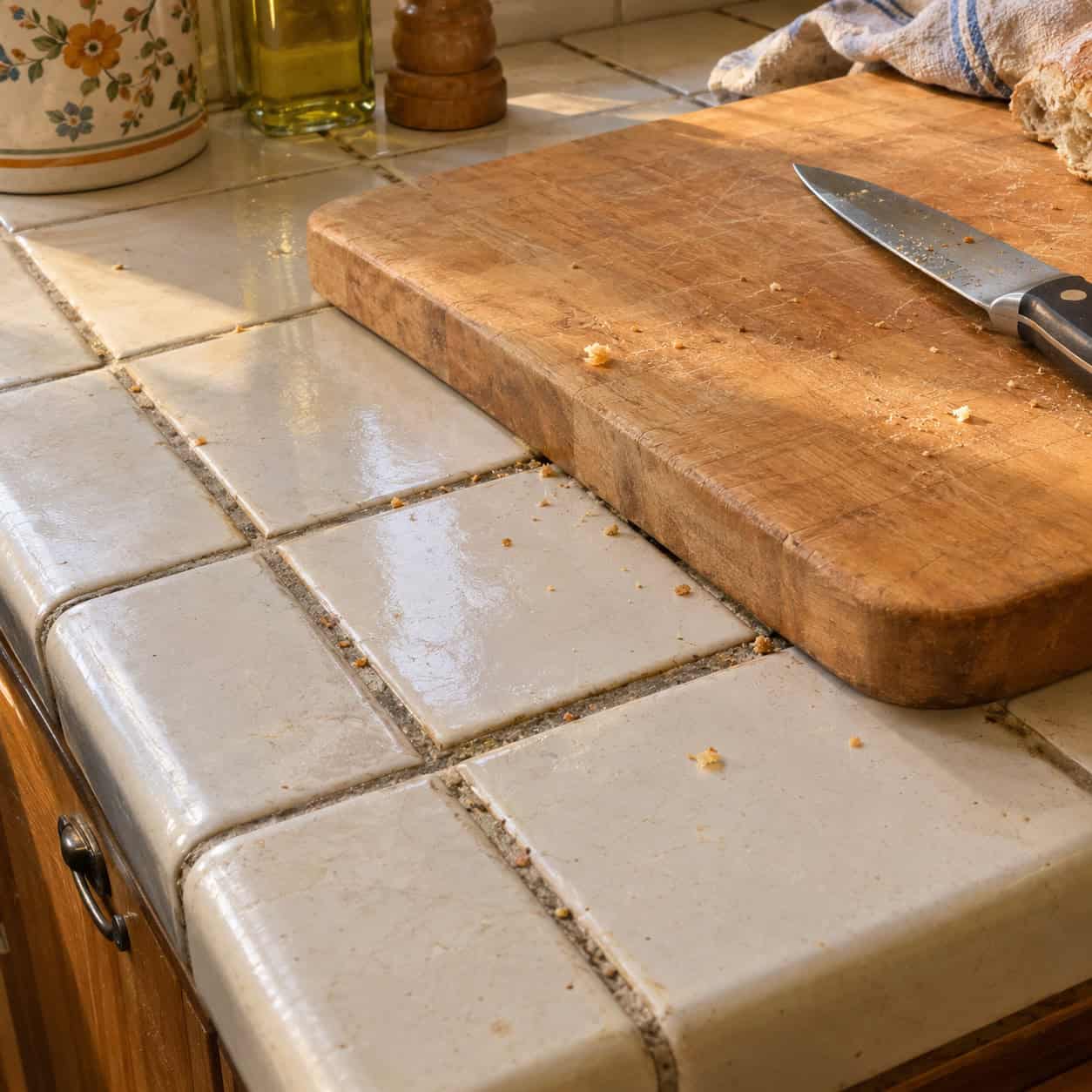 Tiled Countertops With Grout Lines
