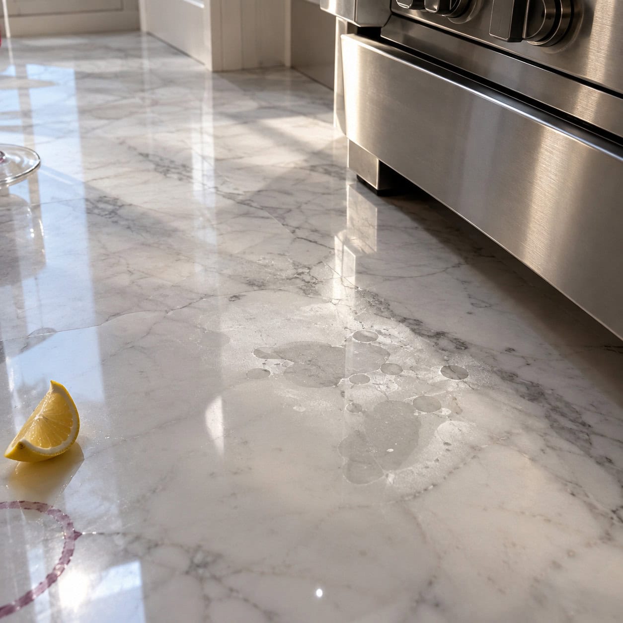 Polished Marble in a Kitchen