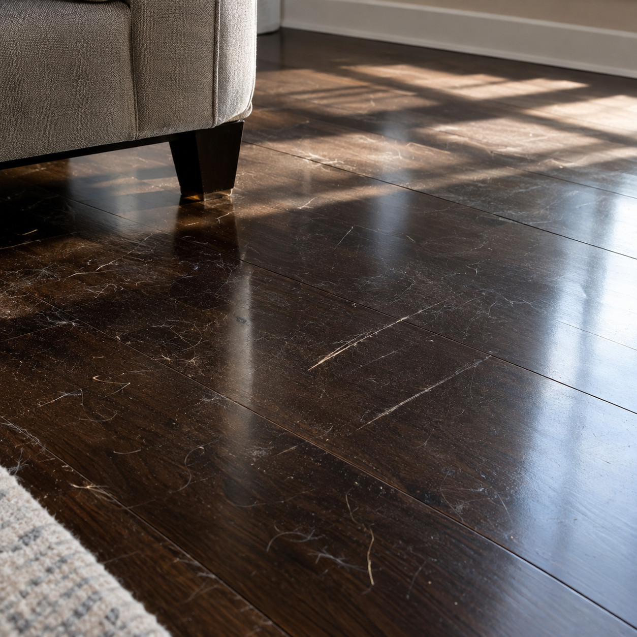 Dark Espresso-Stained Hardwood