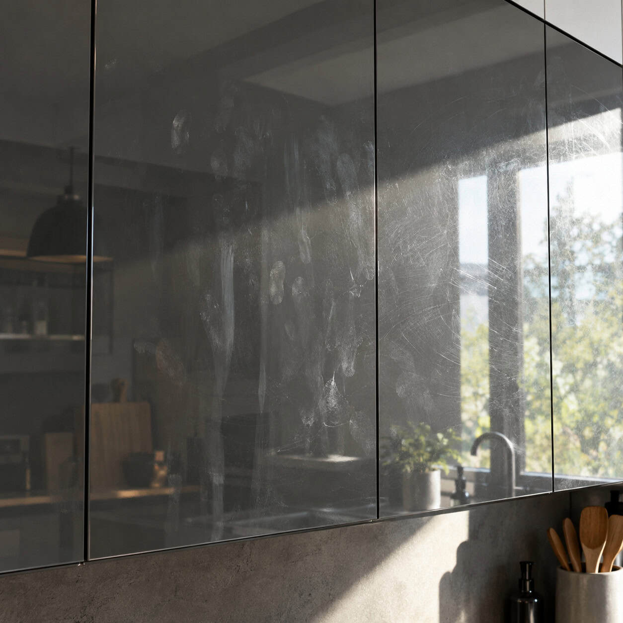 High-Gloss Acrylic Slab Doors