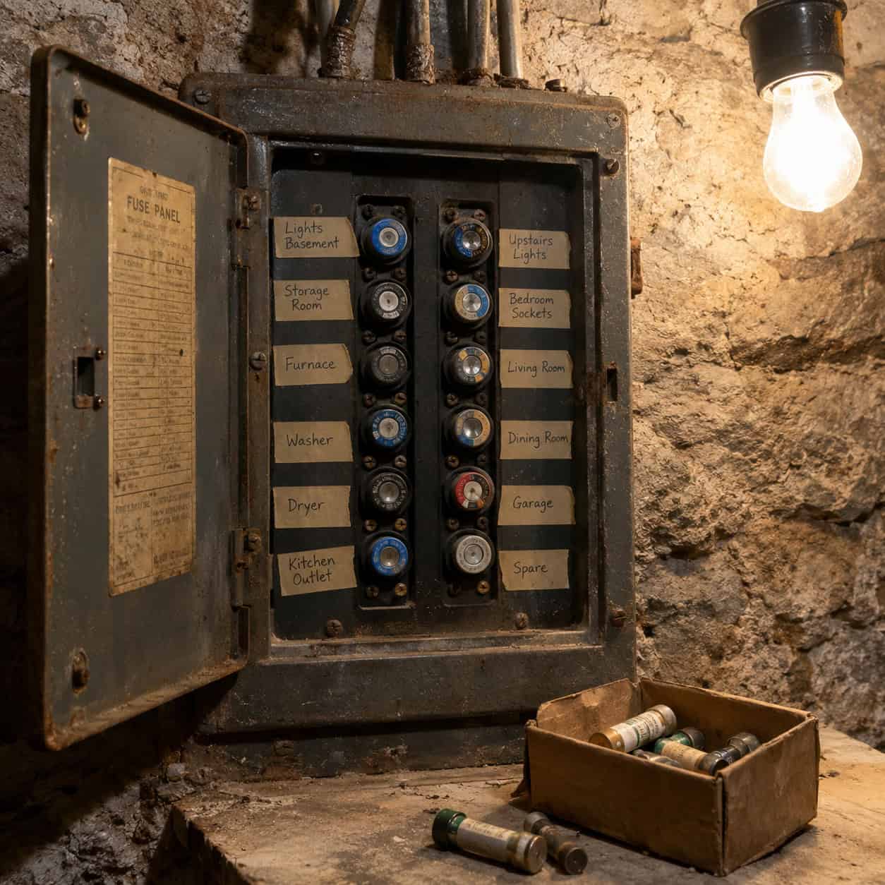 Spare Fuses — and a Panel Somebody Has Labeled