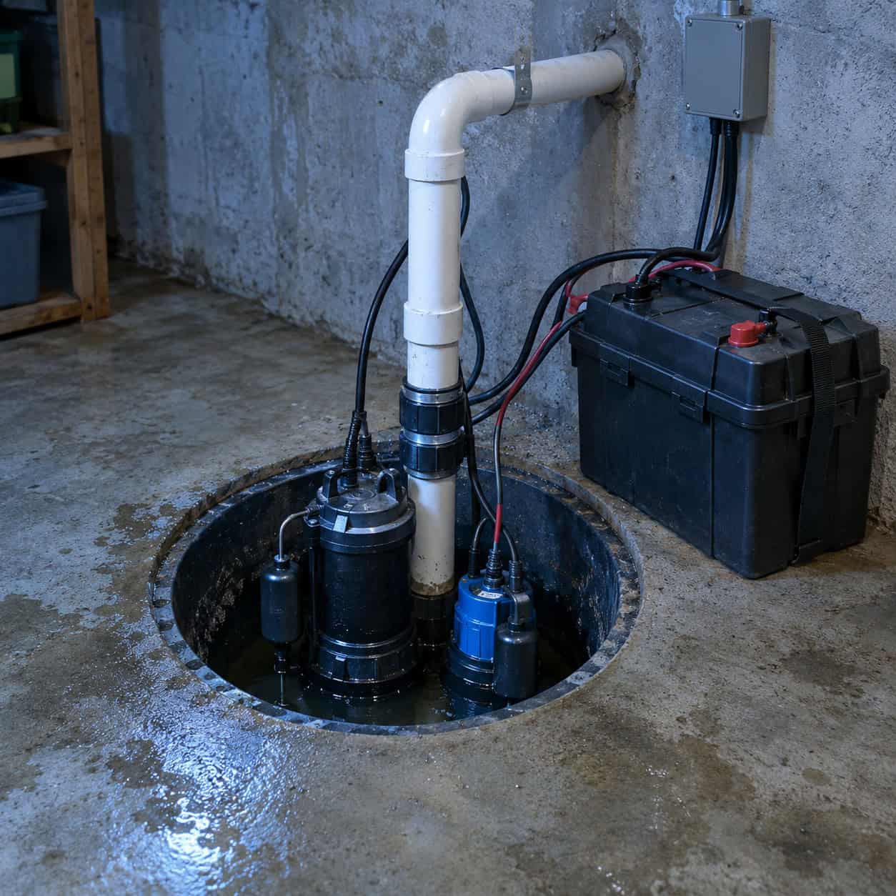 A Sump Pump With Battery Backup