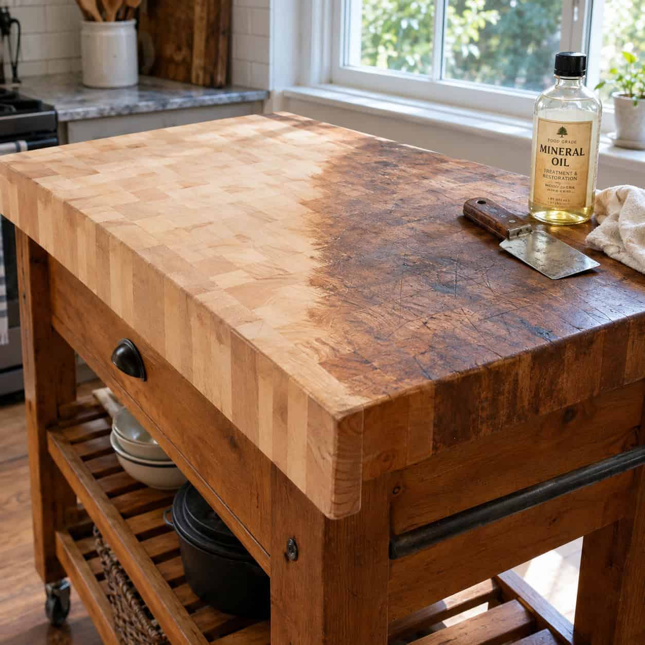 Maple Butcher Block Table or Kitchen Cart