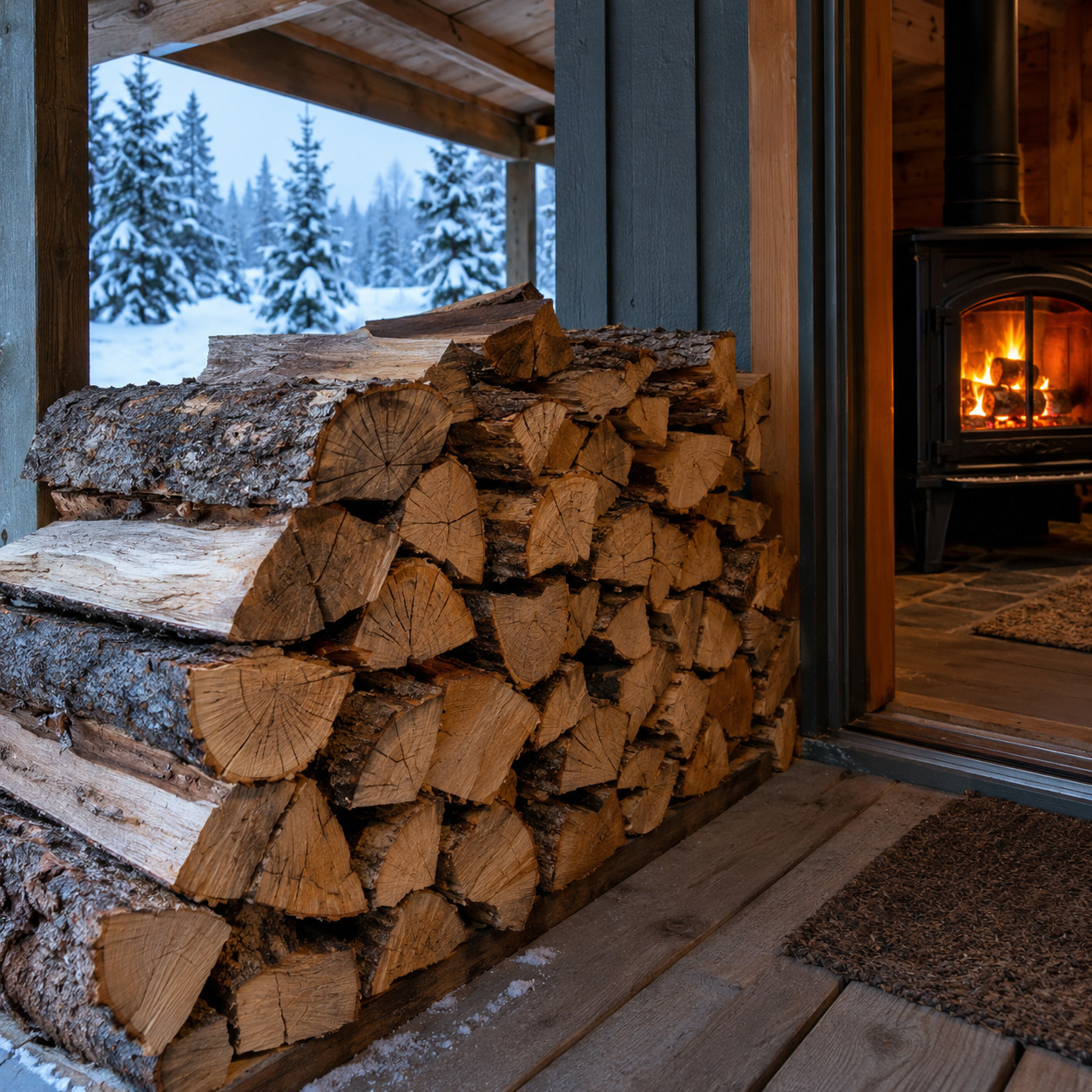 Seasoned Firewood and a Heat Source That Doesn't Need Electricity