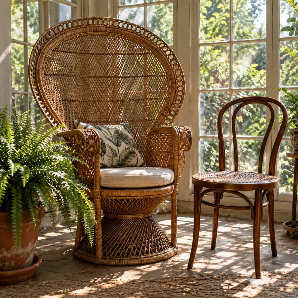 Rattan, Wicker, or Bentwood Chair