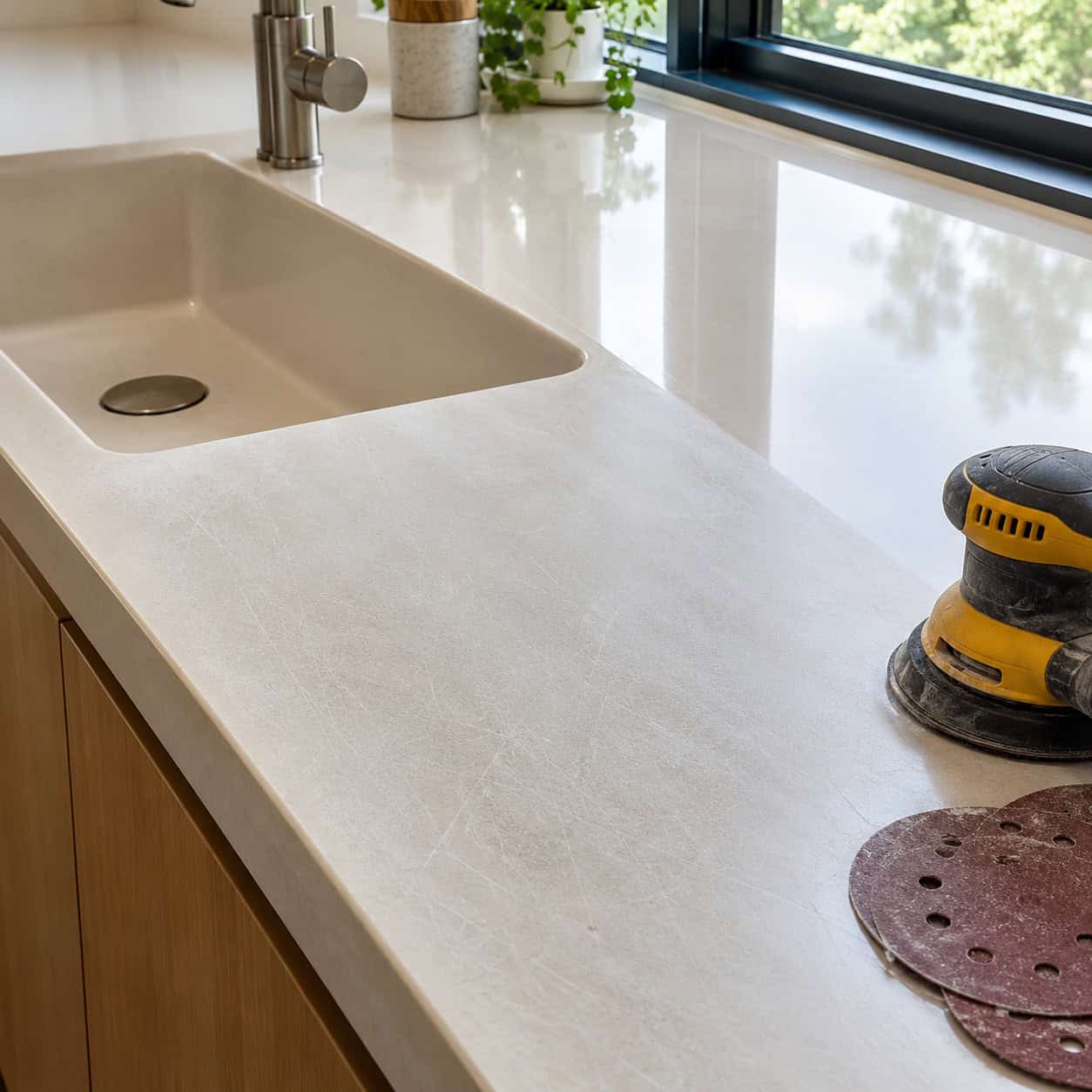 Solid Surface With the Integrated Sink Bowl