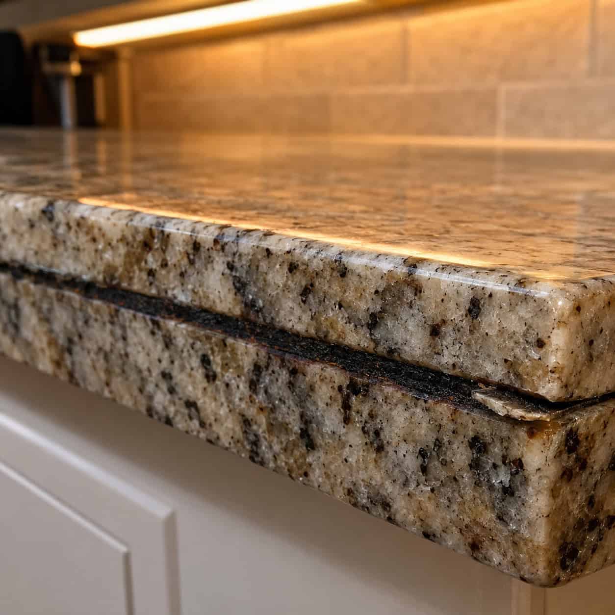 A 2cm Slab With a Laminated Build-Up Edge