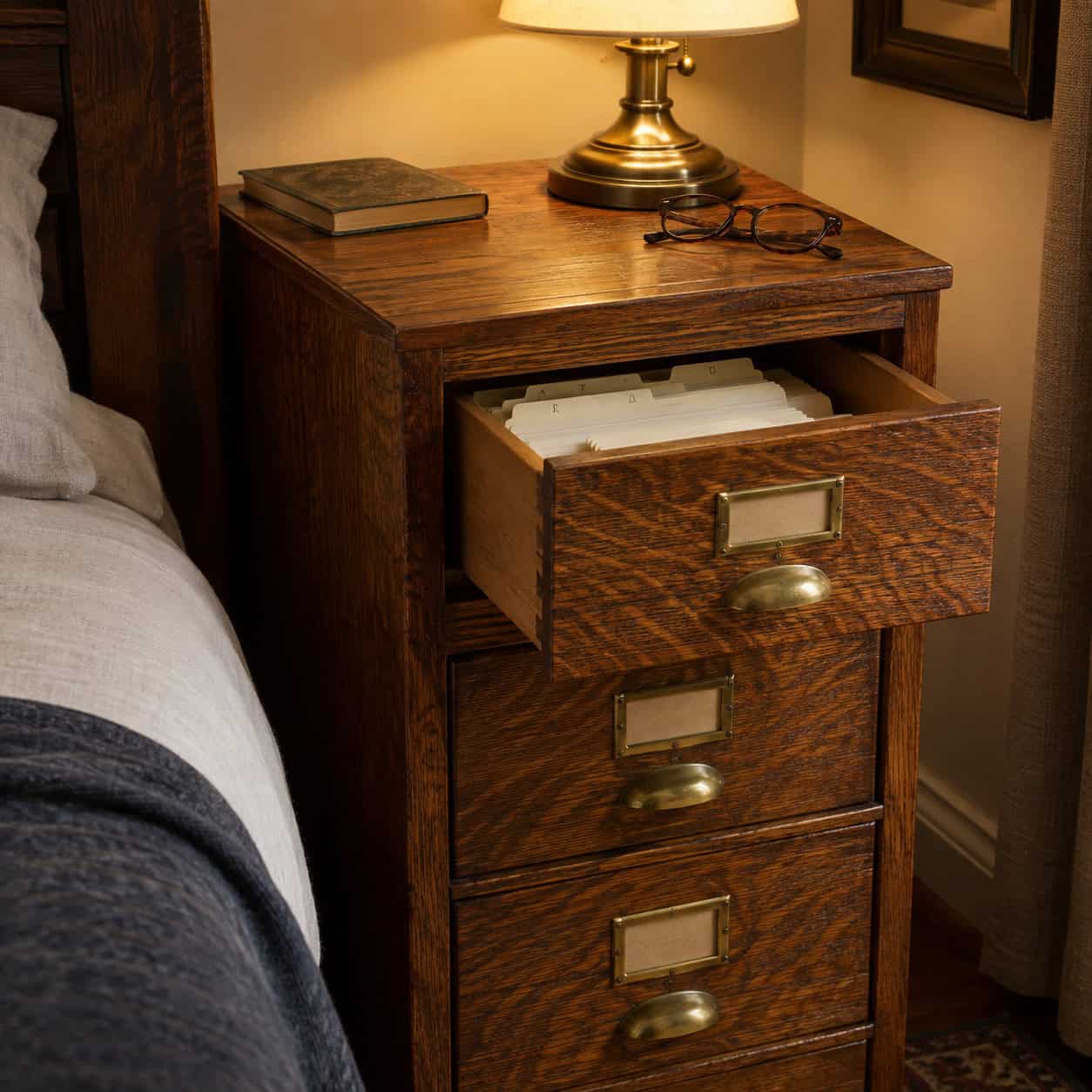 Steel or Oak Filing Cabinet