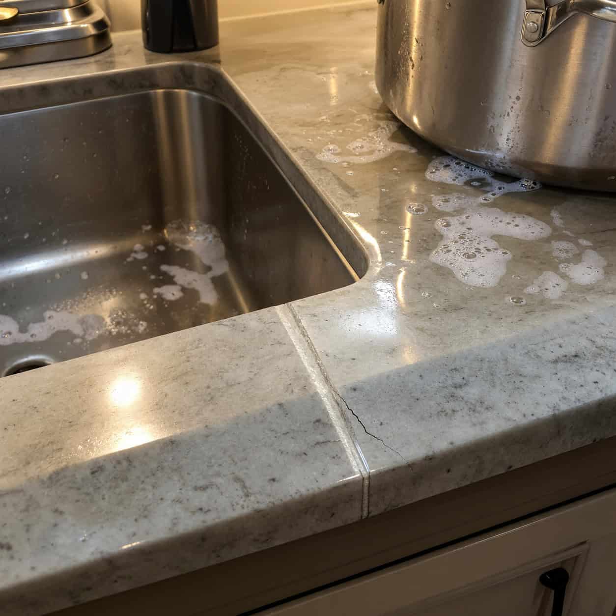 A Seam Running Through the Sink Cutout