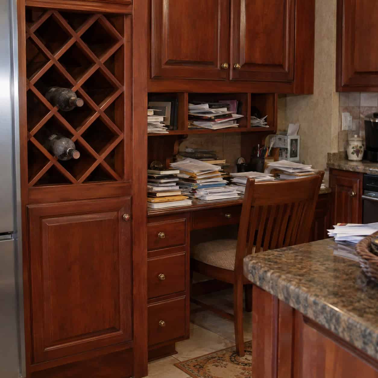Built-In Wine Racks and Desk Nooks