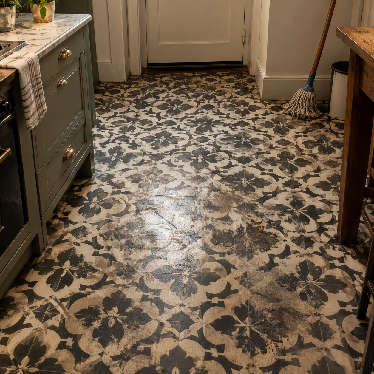 Patterned Encaustic Cement Tile