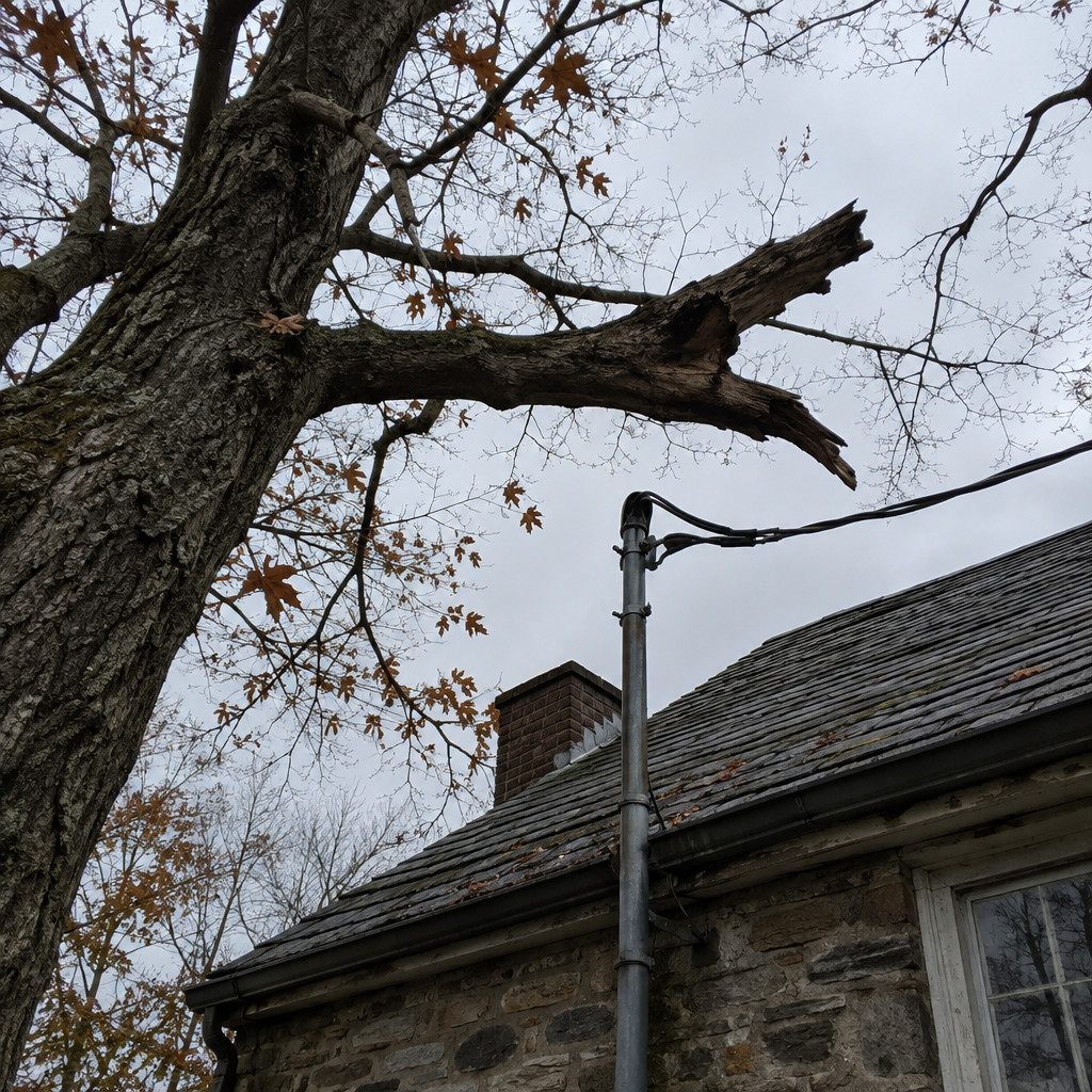 A Tree Survey Over the Roof and the Service Drop
