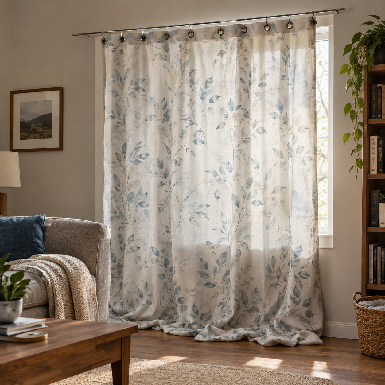 A Fabric Shower Curtain Used as a Window Curtain