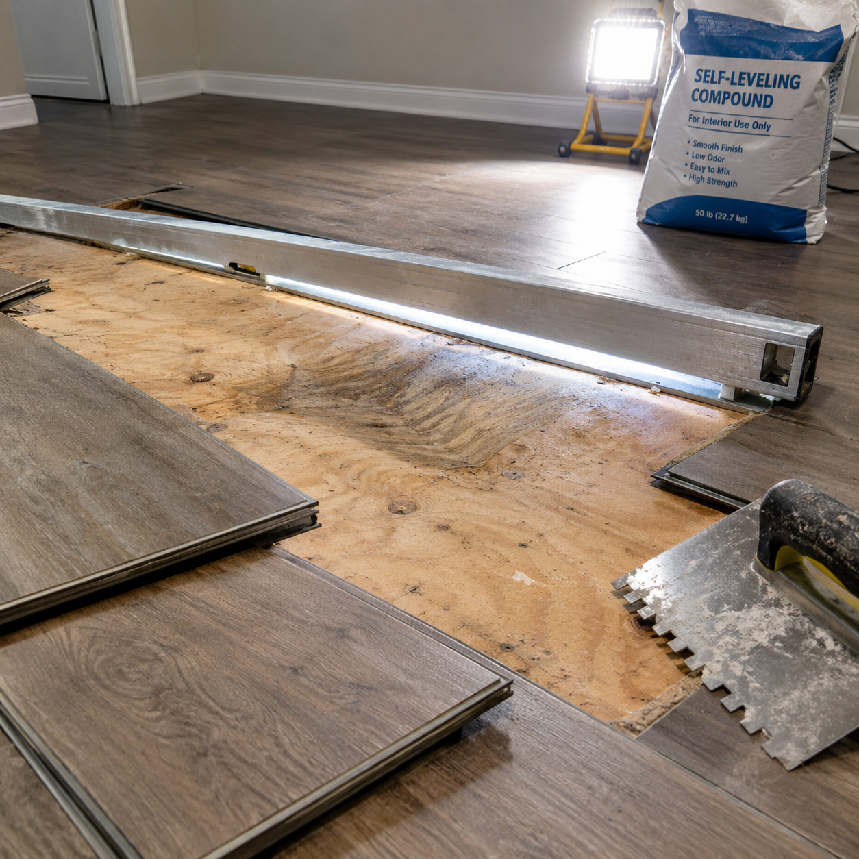 Any Floating Floor Over an Unlevel Subfloor