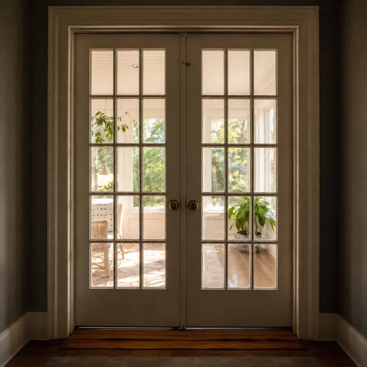 Fifteen-Lite Interior French Doors