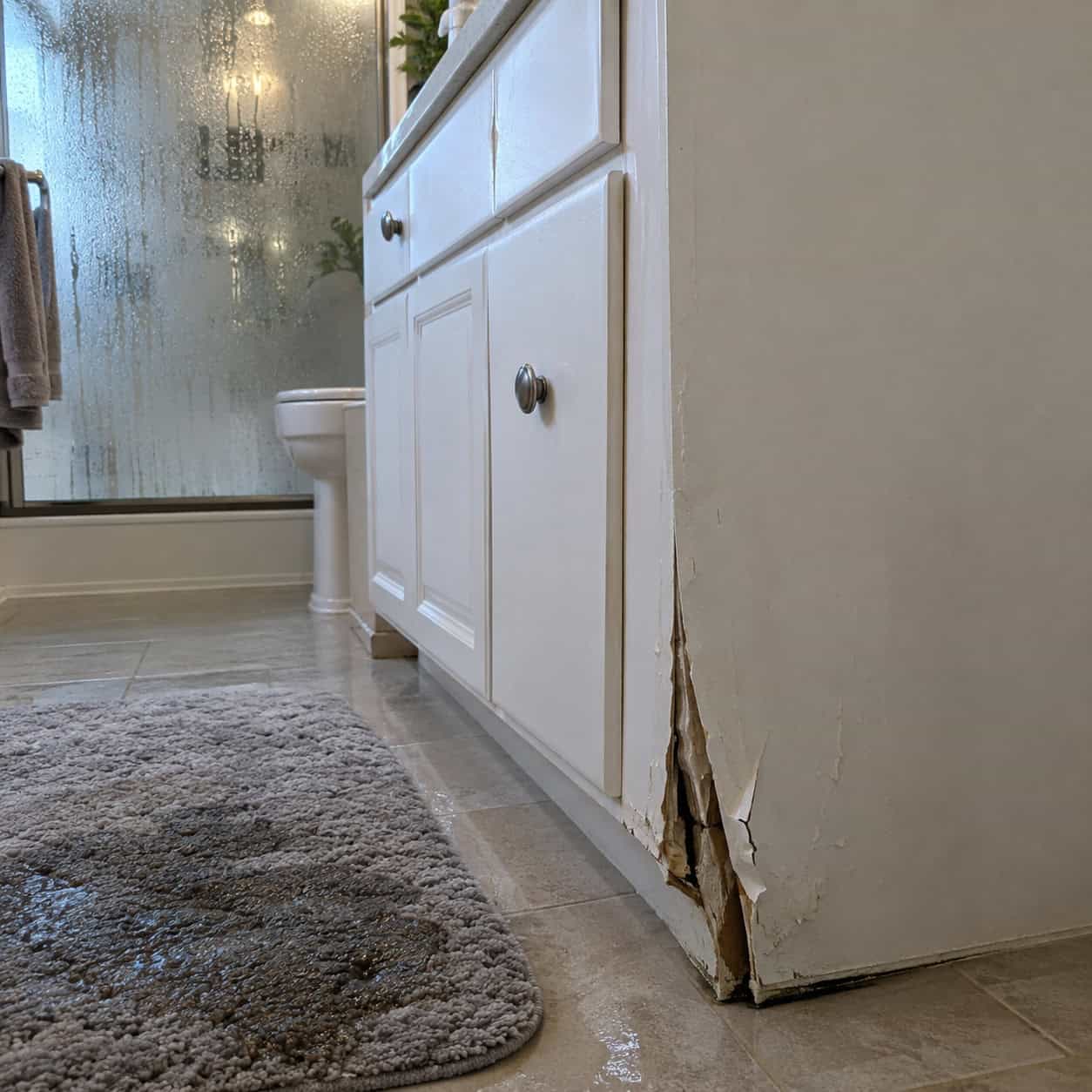 A Flat-Pack MDF Vanity in a Steamy Bathroom