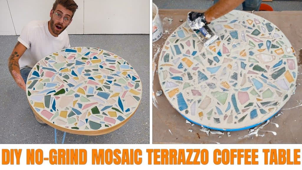 A No-Grind Terrazzo Coffee Table Made from Broken Tile