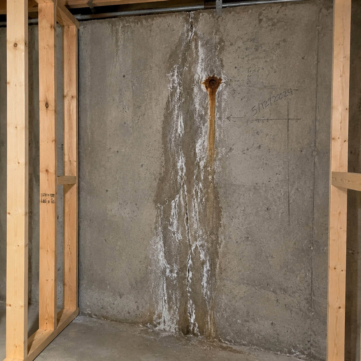 Framing Over an Active Crack or Weeping Tie-Hole