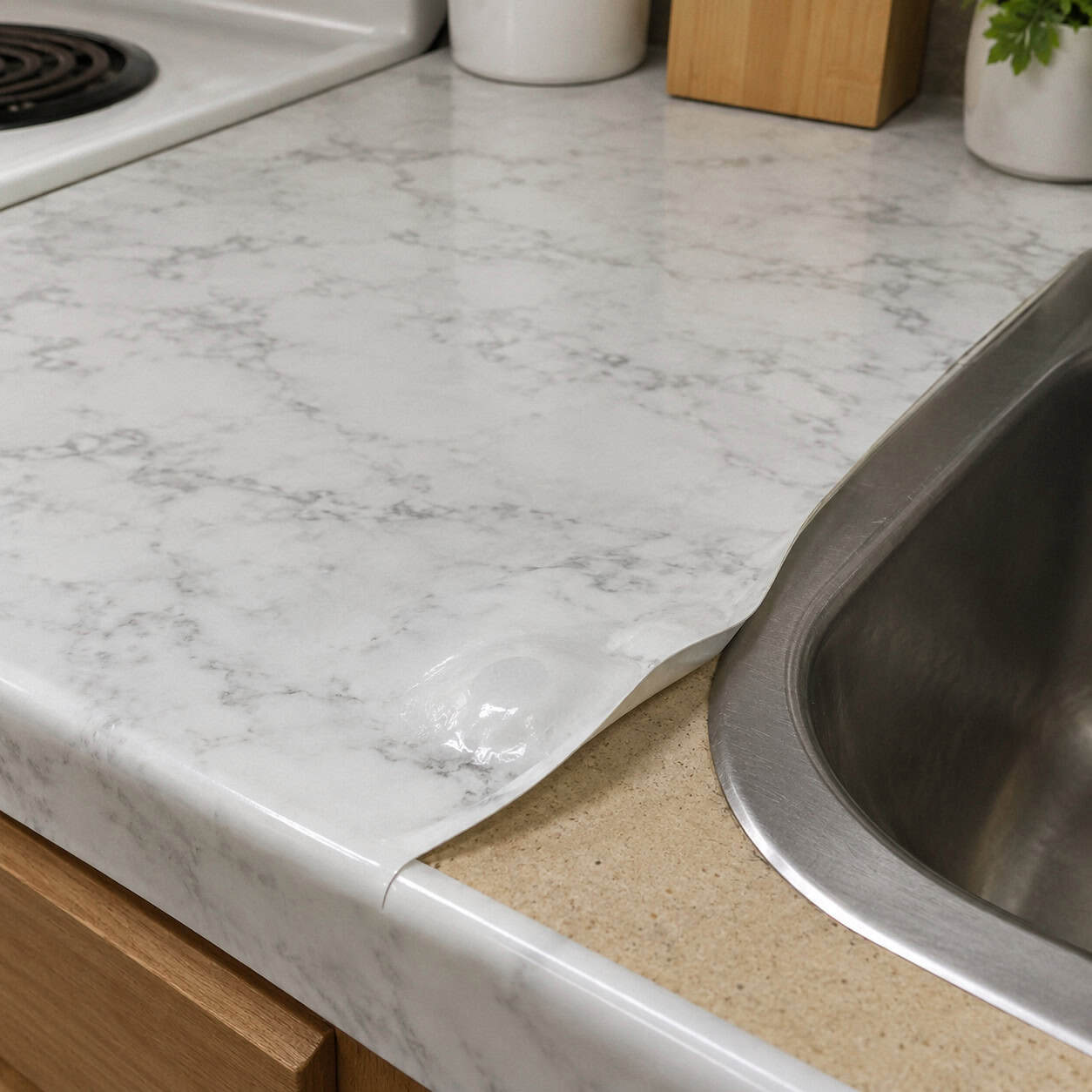 Peel-and-Stick Marble Film and Countertop Paint Kits