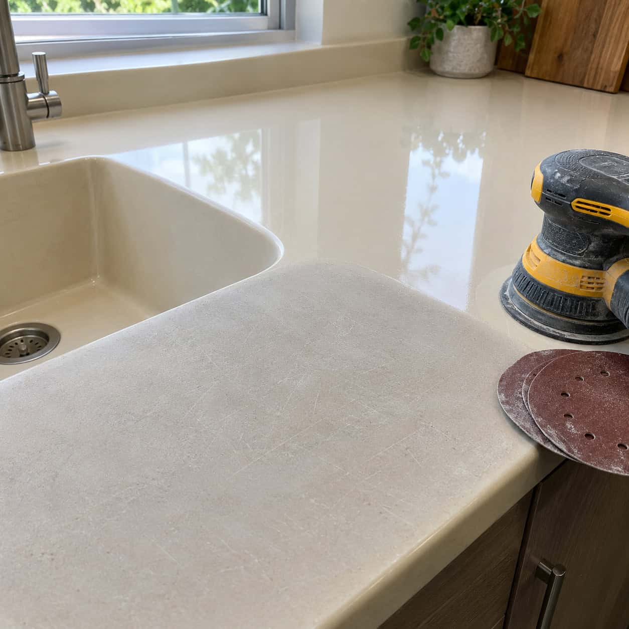 Solid Surface With the Integrated Sink Bowl