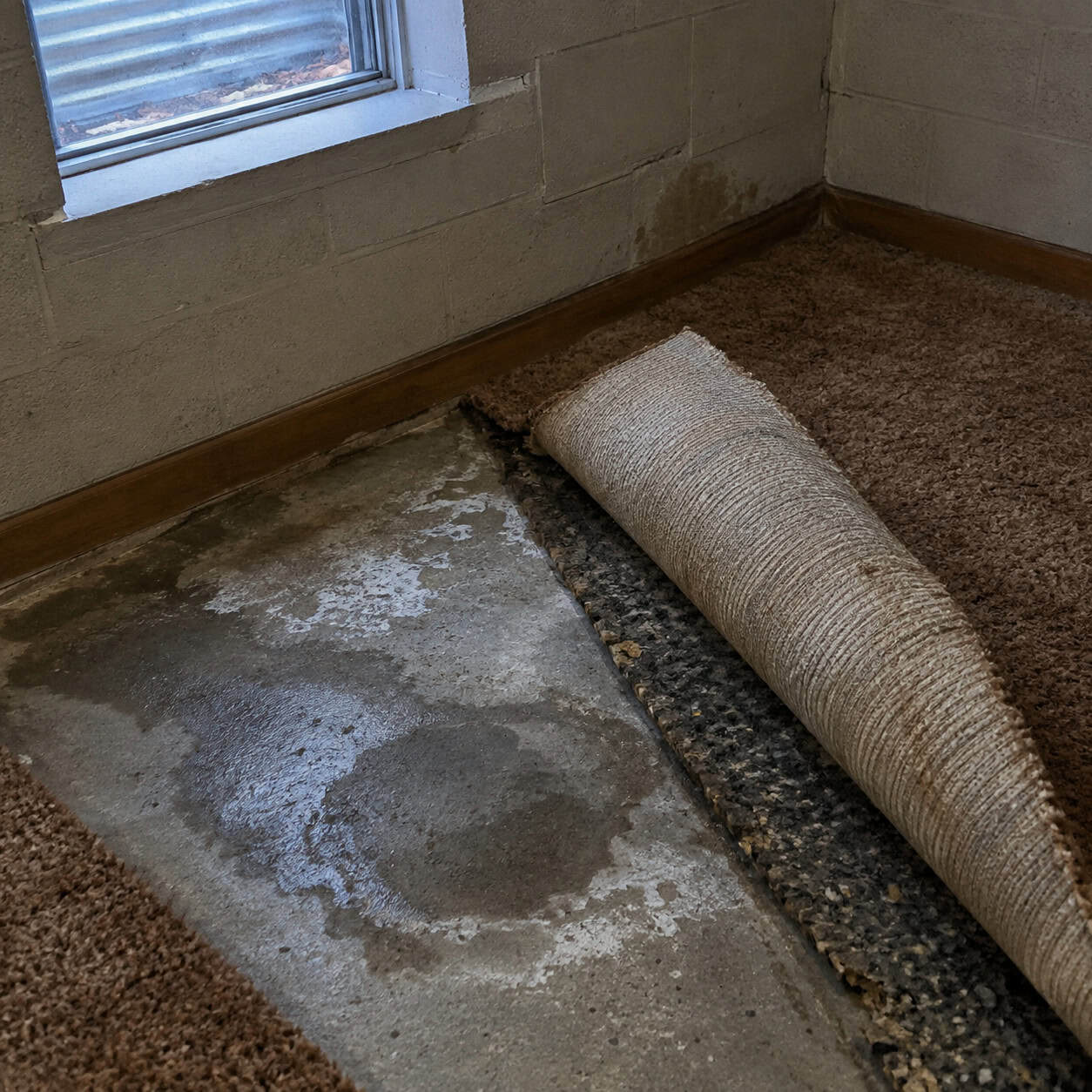 Carpet and Pad Laid Straight on the Slab