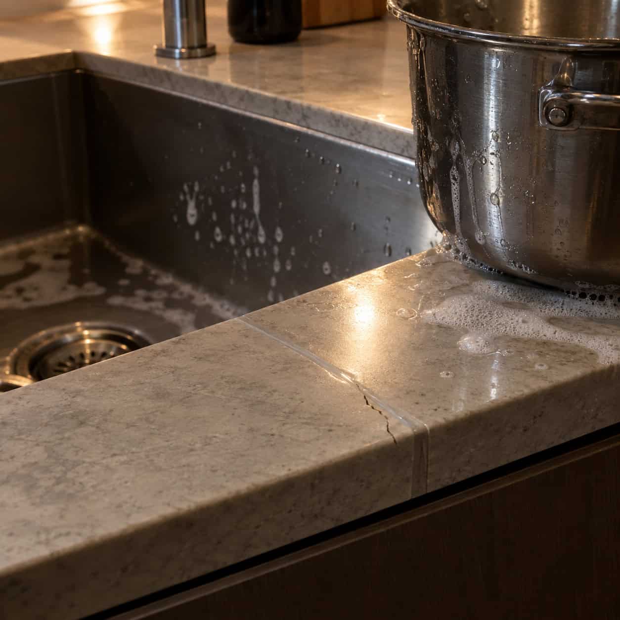 A Seam Running Through the Sink Cutout