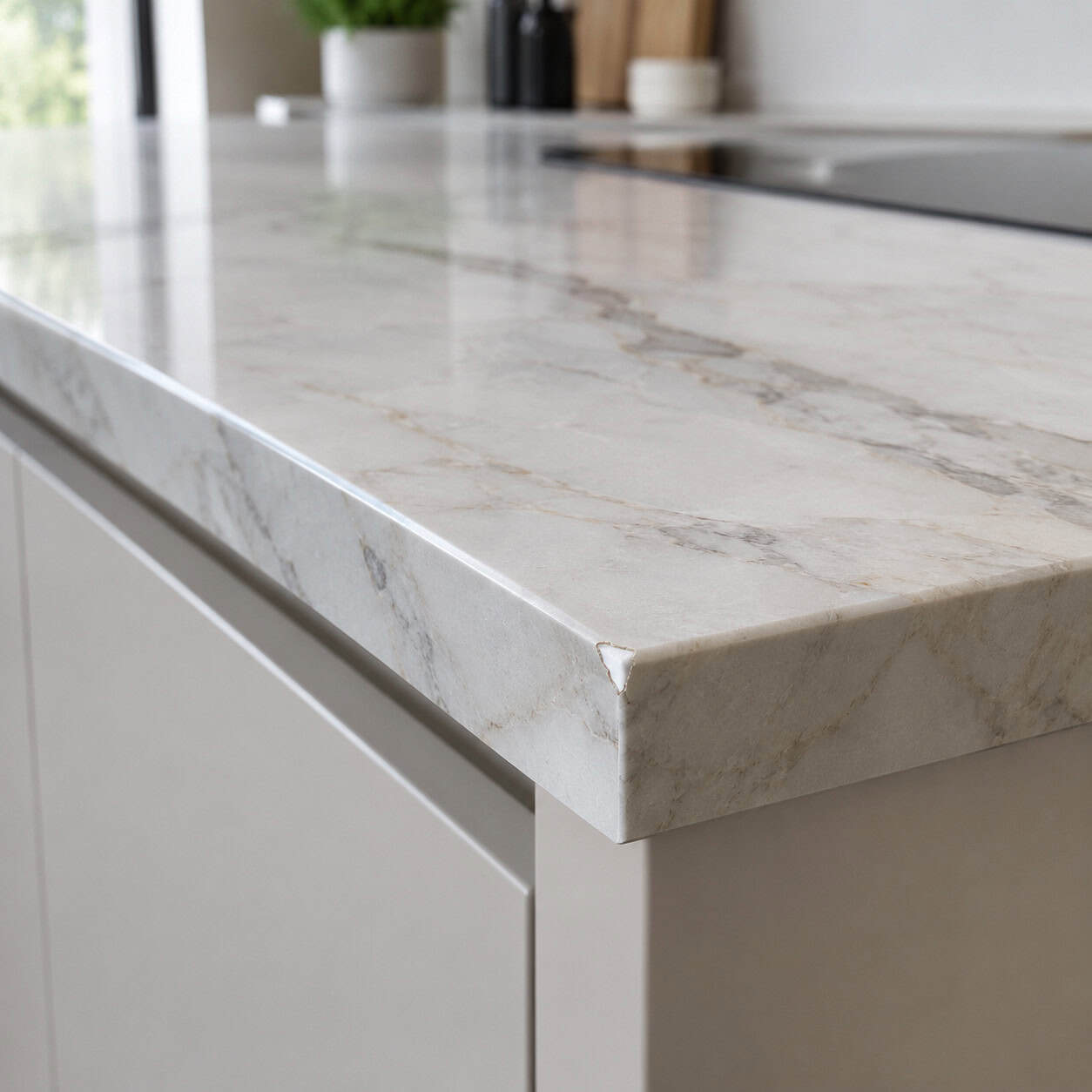 Thin Porcelain and Ultra-Compact Slabs With Mitered Edges