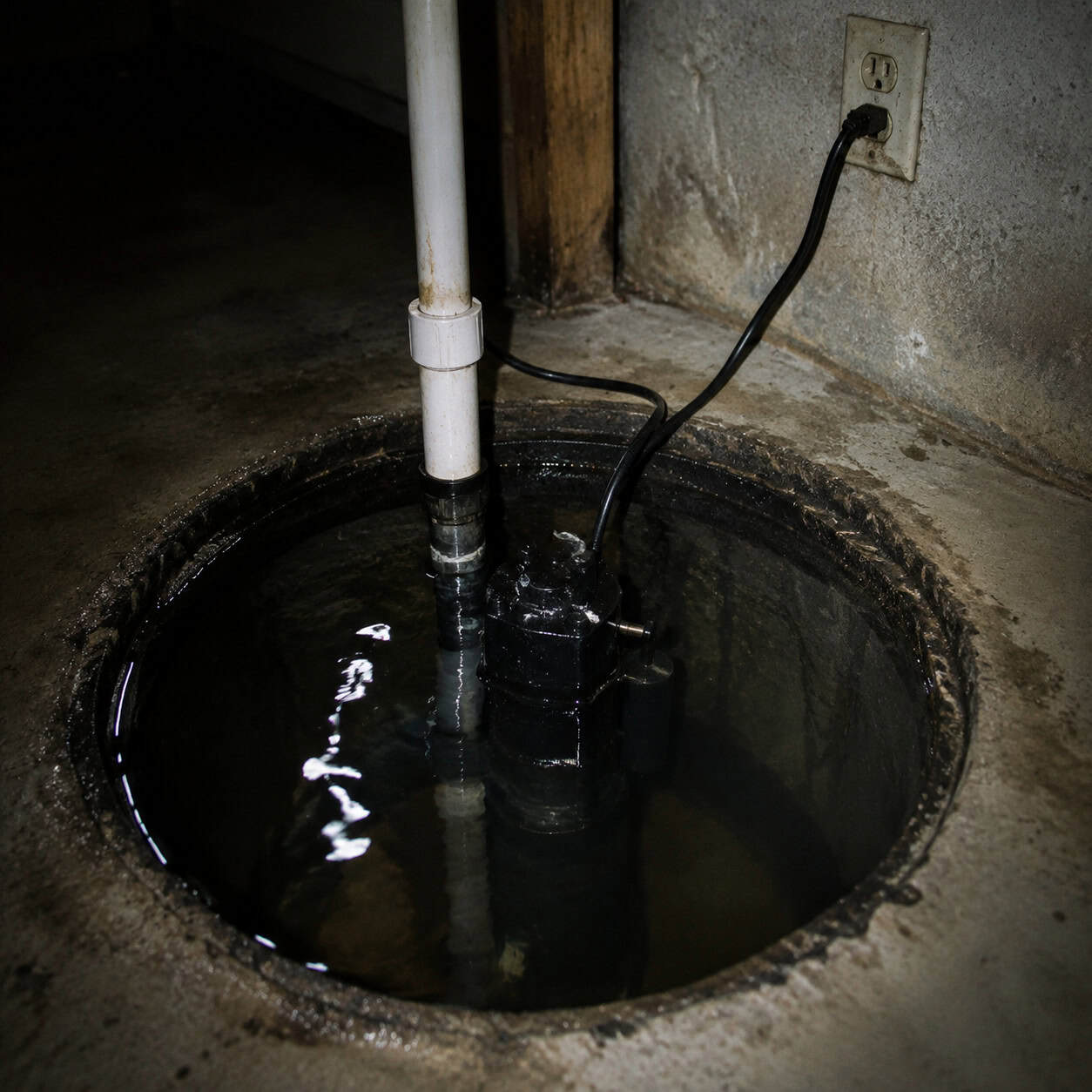 Sump Pump With No Battery Backup or High-Water Alarm