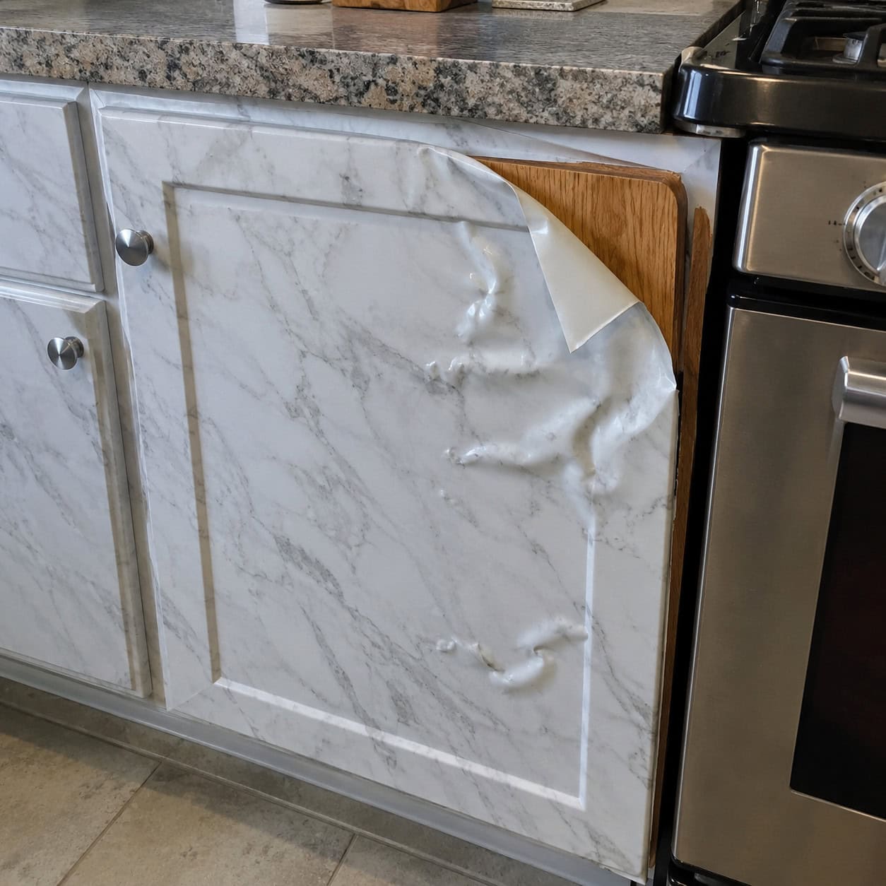 Peel-and-Stick Vinyl Wrap Over Old Doors