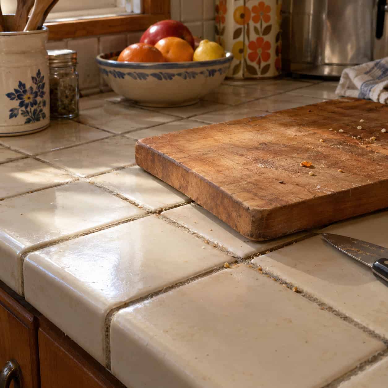Tiled Countertops With Grout Lines